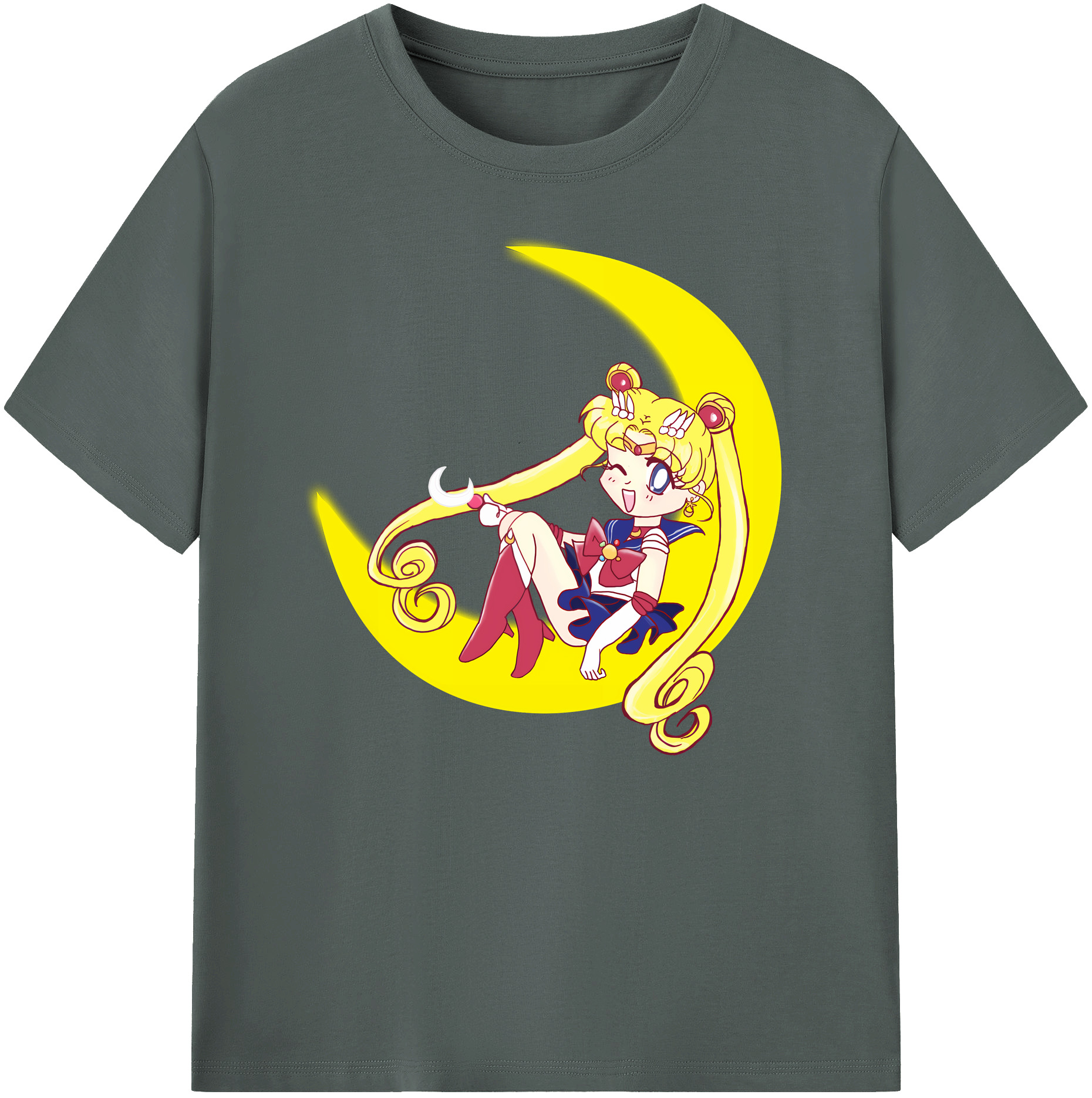 （画像用） 美少女戦士セーラームーン 月野 うさぎ つきの うさぎ Sailor Moon Tsukino Usagi 綿100％ メンズ半袖Tシャツ｜肌触りやわらか＆通気性